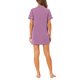 thumbnail image 3 of INSPIRE CHIC Camisón de Manga Corta para Mujer Regreso a Clases Camisa de Dormir con Botones y Cuello con Muesca Vestido de Descanso Mini de Mezcla de Algodón Suave L Púrpura, 3 of 6