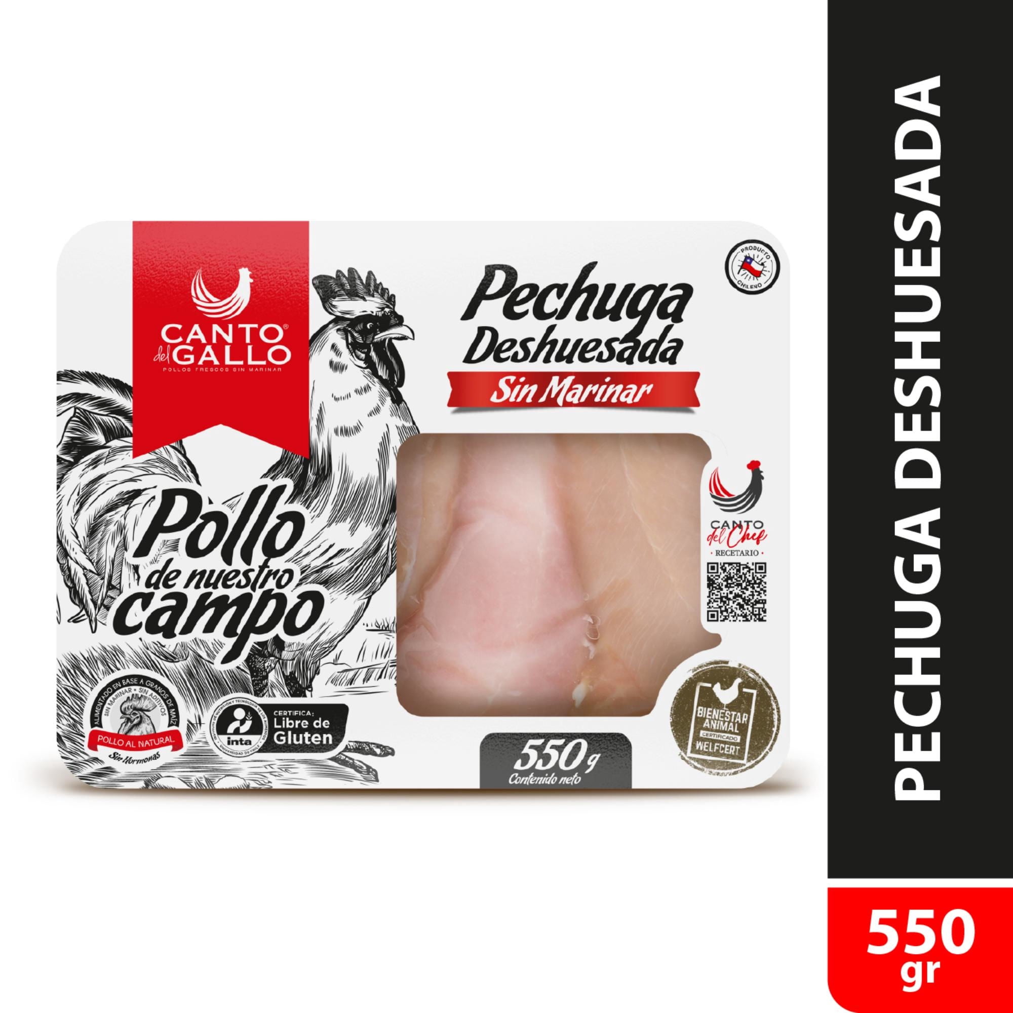 Pollo Pechuga Sin Piel Deshuesada 550 g Canto del Gallo