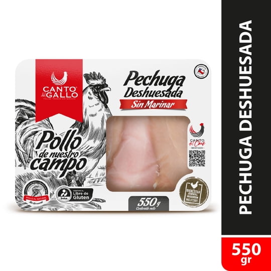 Pollo Pechuga Sin Piel Deshuesada 550 g Canto del Gallo