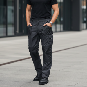 T-World - Pantalón Actium Canvas Hombre Triple Costura Reforzada Gris Oscuro