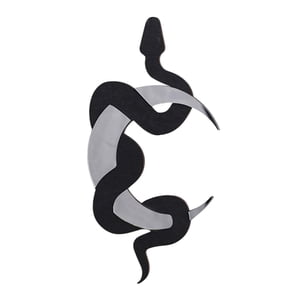 Magideal - Arte De Pared De Madera, Decoración Para Colgar En La Pared, Espejo De Serpiente Lunar, Decorativo, Espejo Estético De Pared Para Casa, Sala De Estar, , Blanco Negro