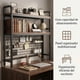 thumbnail image 2 of Organizador De Escritorio Multifuncional Con Repisa Metal Negro Madera Cafe, 2 of 8