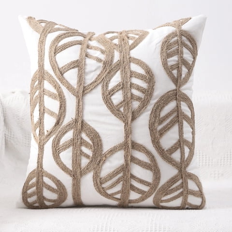Wyj Hogar - Pack De 02 Fundas De Cojin Con Detalles En Yute 45X45 Cm Md03