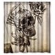 thumbnail image 1 of Cortina de ducha con diseño de calavera y flores, con ganchos, 66 x 72 pulgadas, 1 of 3
