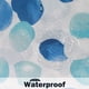 thumbnail image 3 of Cortina de baño impermeable con diseño de flores azules, lavable, de tela, con 12 anillas., 3 of 5