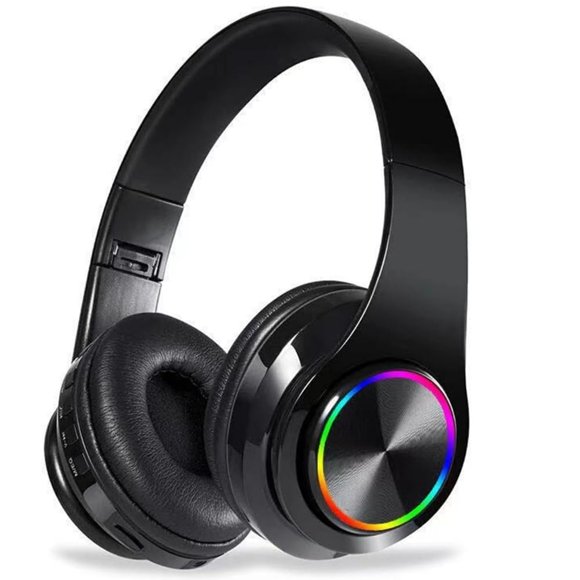 Auriculares MGHOAQFRS Inalámbricos Bluetooth Plegables con LED