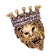 thumbnail image 3 of Broche De Cabeza De León Con Insignias De Corona Regalos Con Forma De Animal Mujeres Hombres Oro Antiguo, 3 of 5
