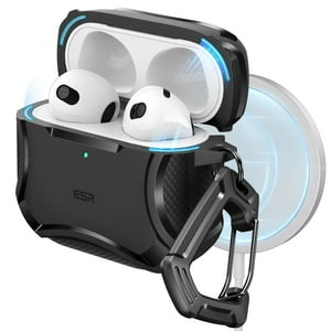 Estuche Esr Para Airpods 4 (Halolock), Compatible Con Airpods De 4.ª Generación (2024), Compatible Con Magsafe, Protección Contra Caídas, Tapa Magnética, Cyber Series, Negro
