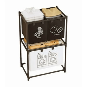 Genérico - Cesta Ropa Sucia 3 Compartimentos Baño