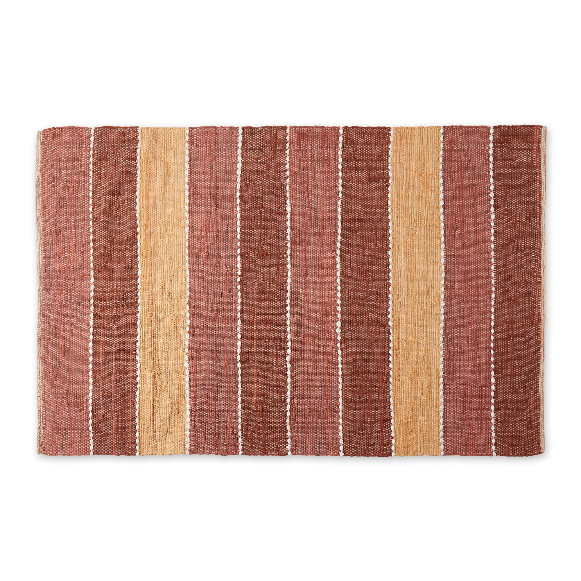 Alfombra Dii Chindi Reversible Teñida A Mano 122 X 183 Cm Color Especias