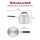 thumbnail image 2 of Cacerola KitchenAid de acero inoxidable de 2 litros con tapa y marcas de medición, 2 of 3