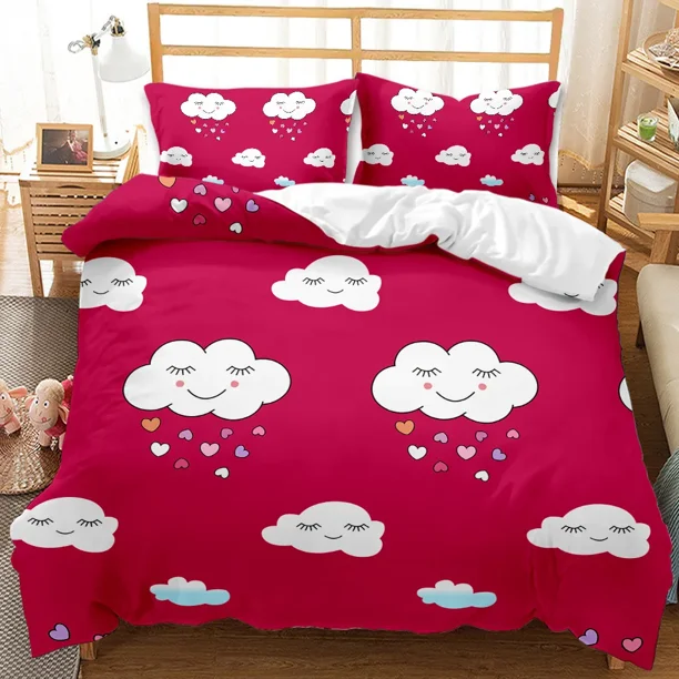 Green Duvet Cover Set, Carrots Cartoon Like Print, Decorative 3 Piece Bedding Set with 2 Pillow Shams, Queen/King/Full/Twin Size
