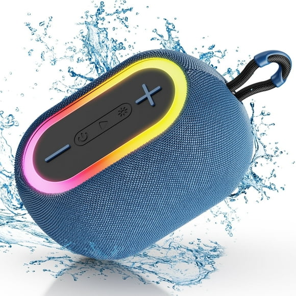 Parlante Bluetooth, Parlante Bluetooth JYX Estéreo Bluetooth De 15w Con Luces De Dj, Resistente Al Agua Ipx7 Para Exteriores, L1-Blue