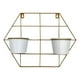 thumbnail image 1 of Macetero Doble De Fierro De Pared Hexagonal Colgante Dorado, 1 of 5