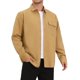 thumbnail image 4 of INSPIRE CHIC Camisas de Hombre Manga Larga Bolsillo en el Pecho Color Sólido Camisa Casual Chaqueta M Caqui, 4 of 6