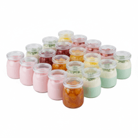 Baima - Pack 24 Frascos De Vidrio 200 Ml Con Tapa Plástica Transparente