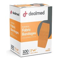 Vendajes Adhesivos Dealmed De Tela Flexible De 2 X 4 Cm, Paquete De 100