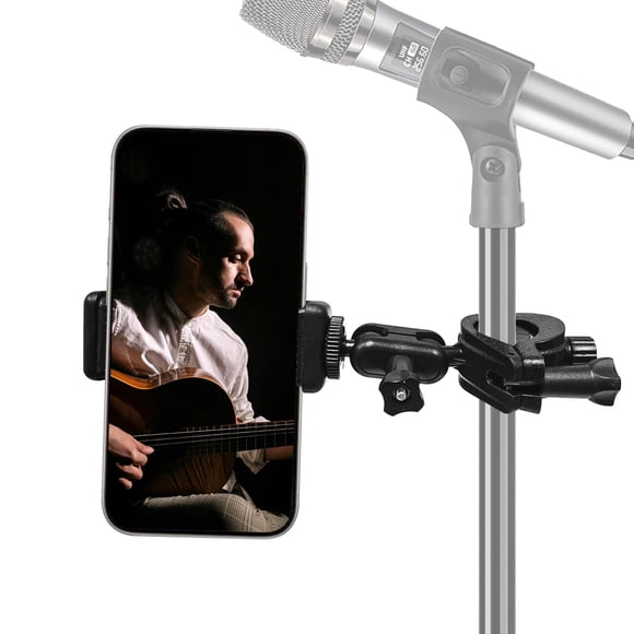 Soporte de Micrófono con Sujeción para Celular para iPhone y Smartphones Samsung