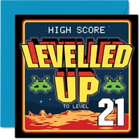 Tarjeta De Felicitación Stuff4 Nivel Superado 21º Cumpleaños 14,5 Cm