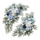 thumbnail image 4 of Arco de boda de 2 piezas, arco de flores, arreglo floral, decoración, decorativo, bohemio, versátil, con hojas para la fiesta navideña. Azul Blanco, 4 of 5