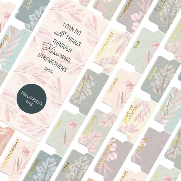 Solapas para Biblia OFFILICIOUS 100 piezas Laminadas Rosa Boho