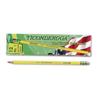Lápices Ticonderoga En Caja De Madera 1B Extra Suaves, Color Amarillo, 12 Unidades