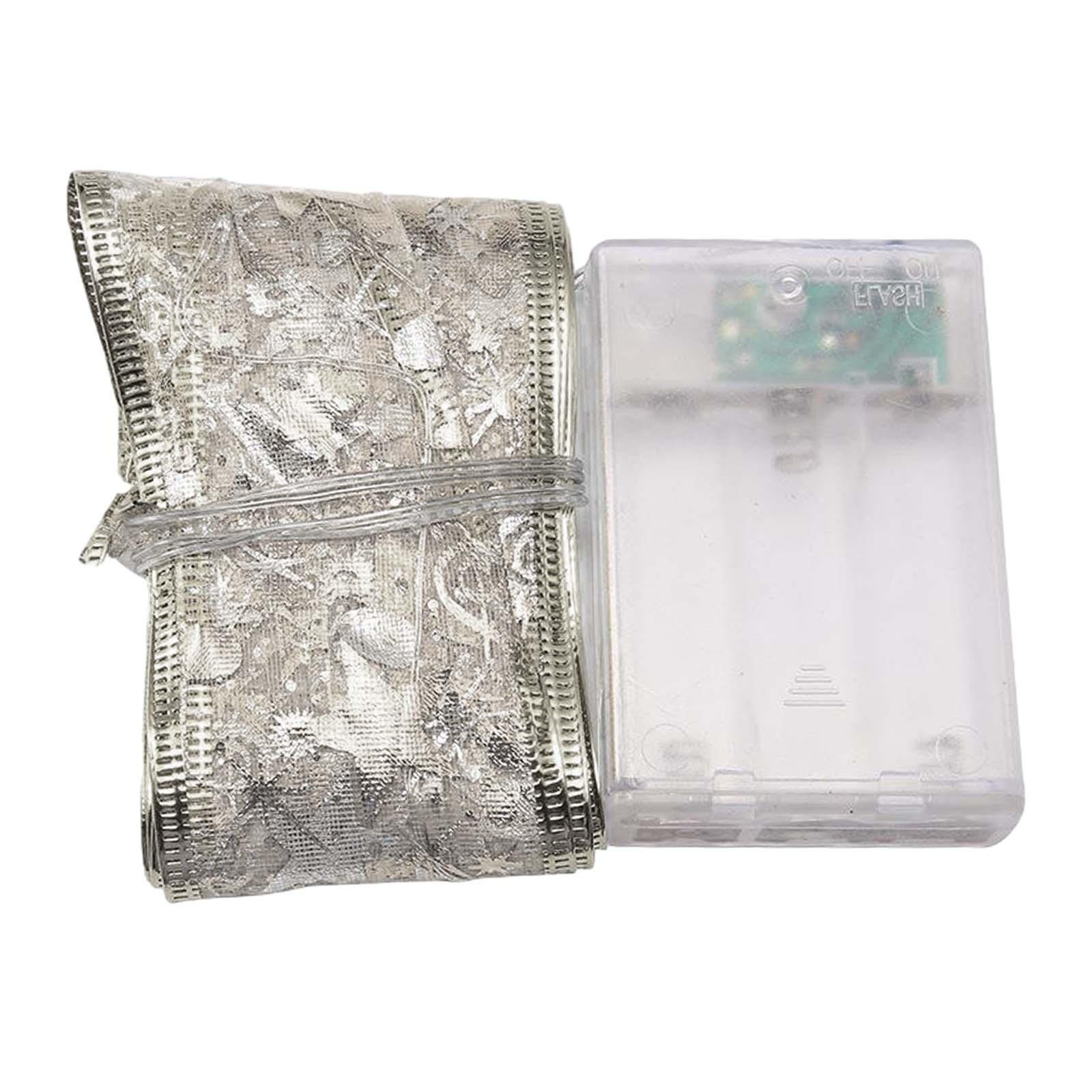 Magideal - Luces De Cinta Navideñas, Luces Para Árboles De Navidad, Guirnaldas De Luces Navideñas Diy Para Escaleras, Patios, Restaurantes, Chimeneas Interiores 1M 10 Luz Plata