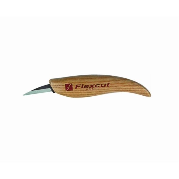 Cuchillo Flexcut Detail, hoja de acero de alto carbono con mango de fresno