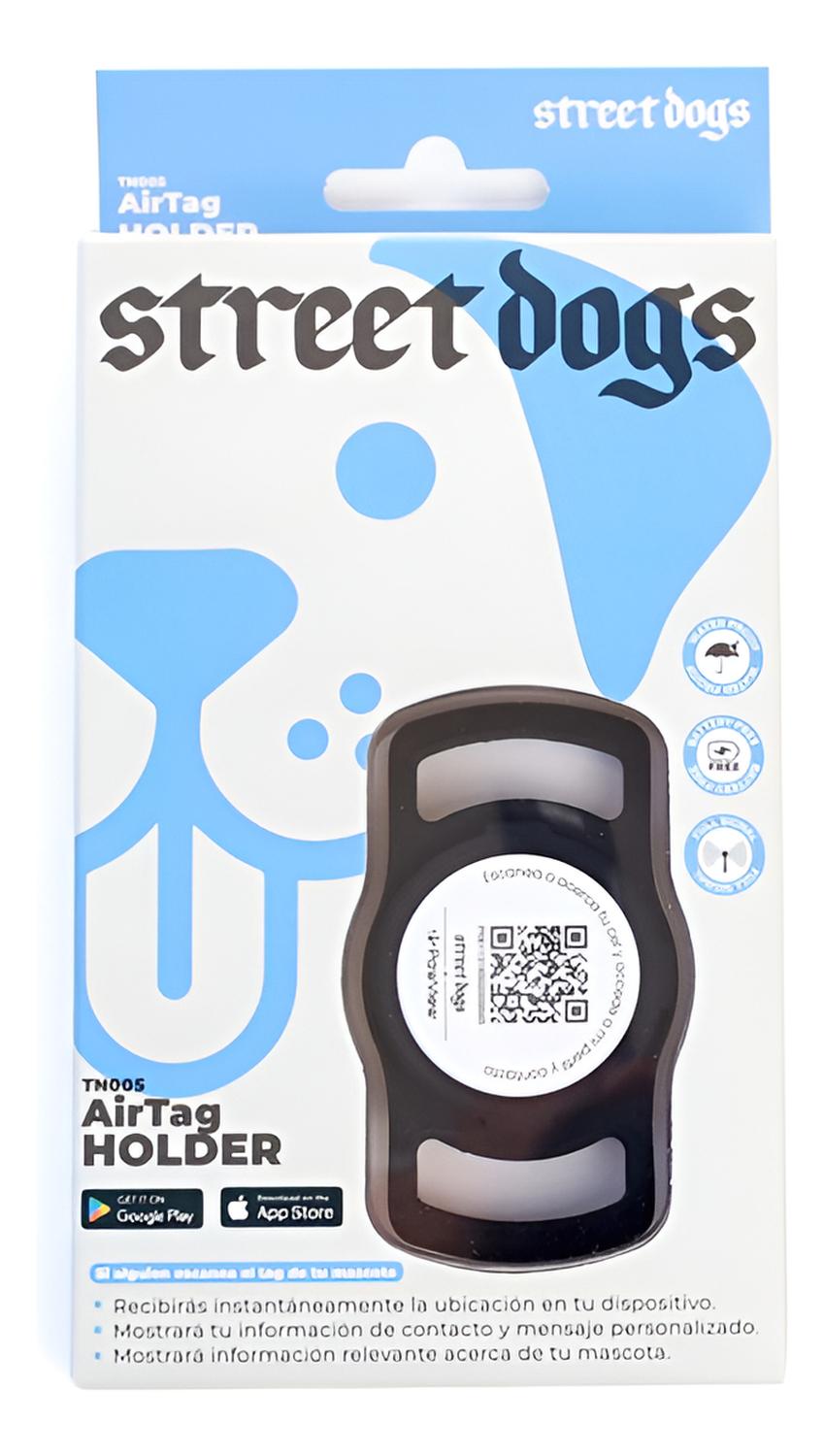 Street Dogs Placa De Identificación Inteligente Qr Mascotas Negro Air Tag Holder