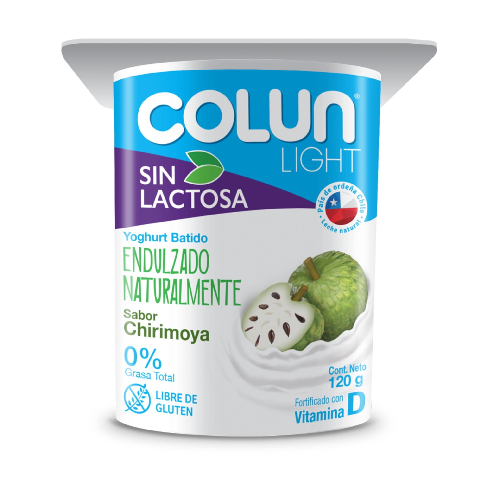 Yoghurt Batido Light Sin Lactosa Sabor Chirimoya Pote 120 g Colun