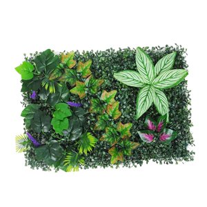 Bothyi - Panel De Pared De Planta Artificial, Panel De Pared De Hierba Sintética Para Patio Trasero, Fiesta De Boda, Estilo H