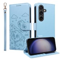 Funda Billetera Foxdock Compatible Con Samsung Galaxy S23 Fe, Diseño Perrito Tierno, Ranuras Para Tarjetas Y Soporte Plegable