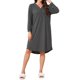 thumbnail image 2 of INSPIRE CHIC Camisones de Mujer de Manga Larga Camisón Vestido de Noche Escote en V Vestido de Noche 2026 Otoño Invierno Vestido de Dormir Suave XL Gris, 2 of 6