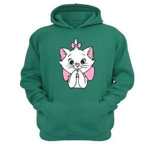 Genérico - Polerón Canguro Gatos Aristócratas Verde Aguamarina Talla L Unisex