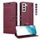 thumbnail image 3 of Premium Wallet Case for Samsung Galaxy S21 FE with Card Slots & Kickstand, Flip Cover Red, 3 of 6