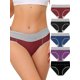 thumbnail image 1 of INSPIRE CHIC Paquete de 5 Bragas de Talla Grande para Mujer de Cintura Alta y Elásticas en Burdeos, Púrpura, Negro, Azul, Negro Oscuro L, 1 of 6