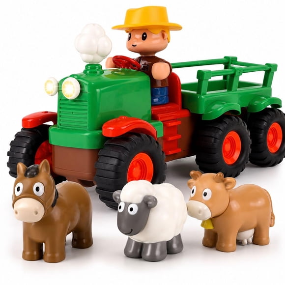 Juguete Tractor Autodirigido ToyFinity con Luces y Animales