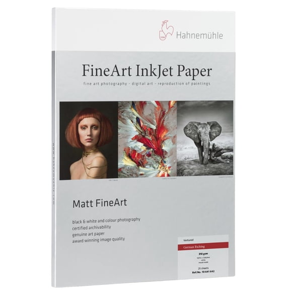 Papel Digital Hahnemuhle German Etching 310gr A3+ 25 Hojas