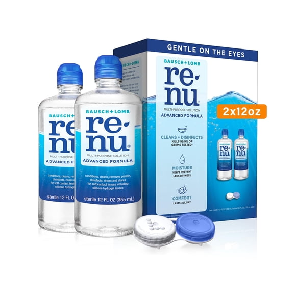 Solución para lentes de contacto Renu Advanced Formula 360 ml (paquete de 2)