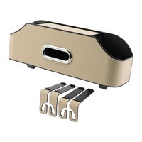Magideal - Auto Asiento Trasero Organizador Caja De Pañuelos 2 Bebida Portavasos Viaje Fácil Instalación Automóvil Accesorios Interiores Con Ganchos Soporte Para Beige