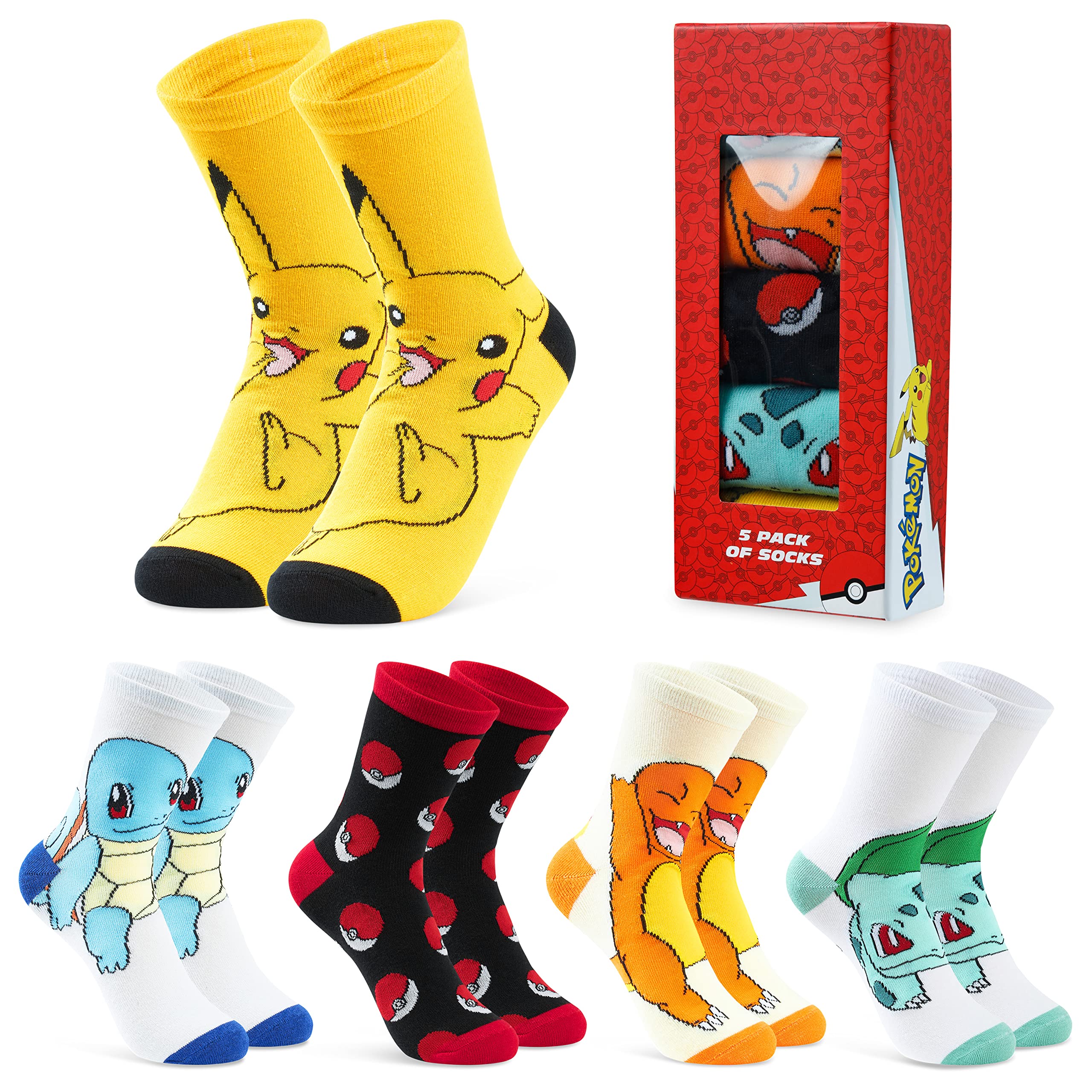 Calcetines De Pokémon Pikachu Para Niños, Niñas Y Mujeres