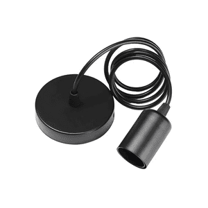 Genérico - Soquete E27 Lámpara Colgante 3 Unidades Color Negro