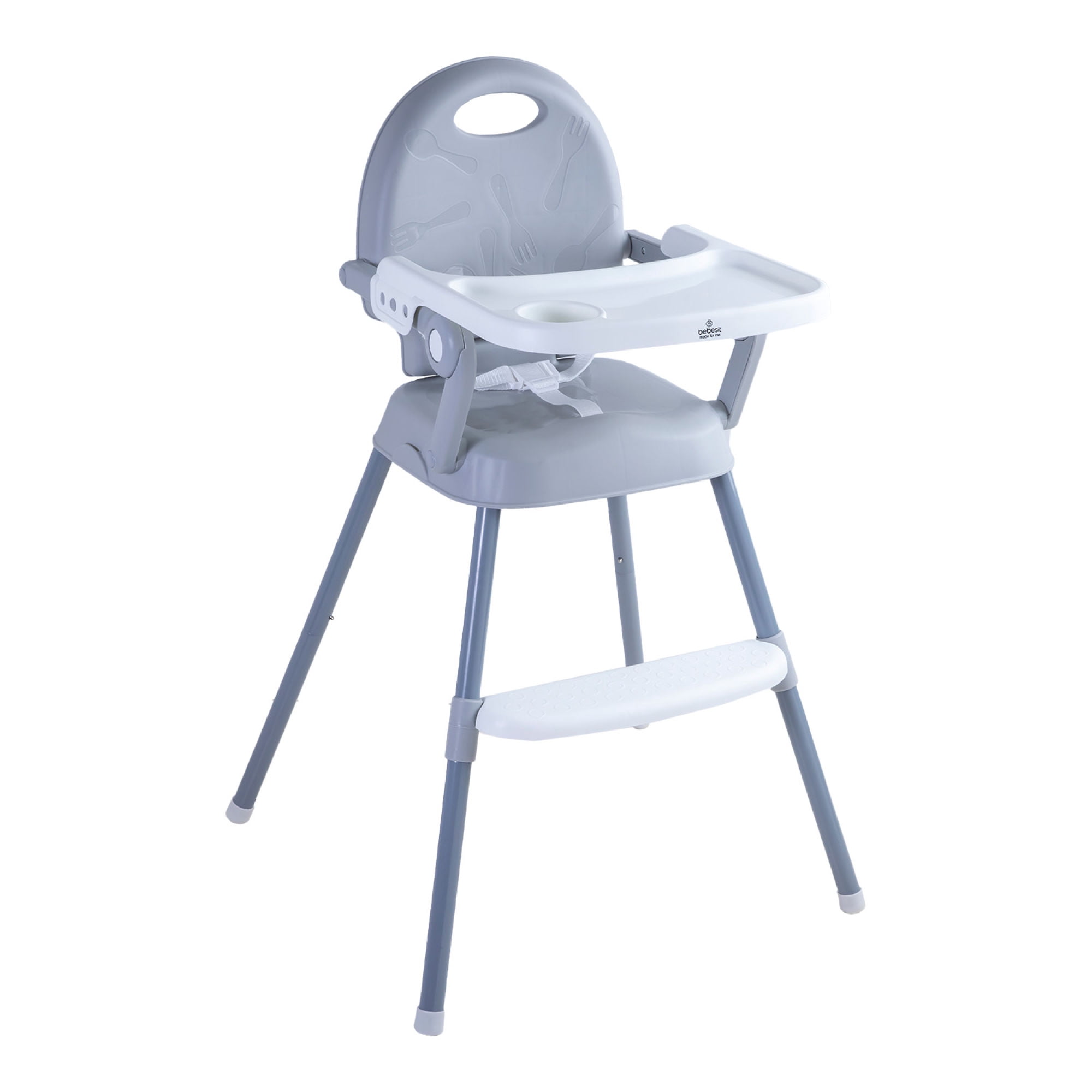 Silla De Comer Plegable Portátil Bebé Niño Fold Gris
