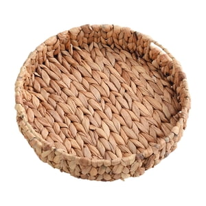 Bothyi - Bandeja De Tejido De Hierba, Bandeja De Mimbre Multiusos Para Servir Frutas, Exhibición, Desayuno, Pequeña