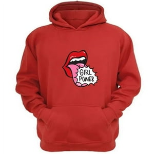 Genérico - Polerón Canguro Girl Power Rojo Talla Xs Unisex