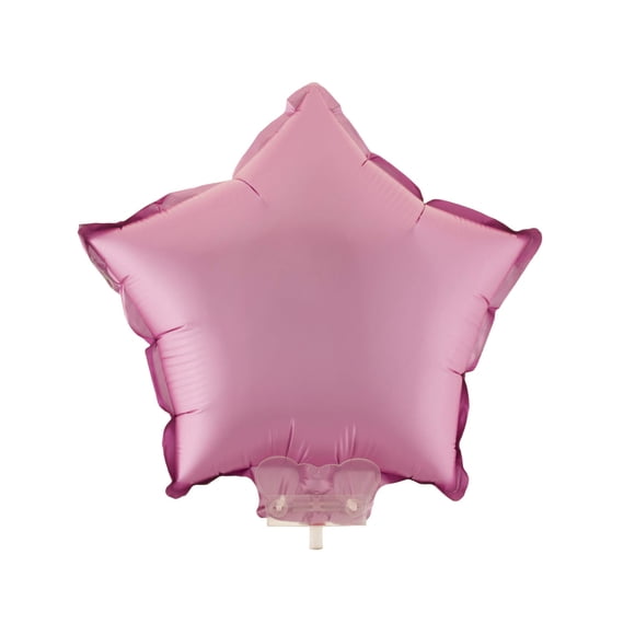 Globo de aluminio con forma de estrella en barra, Funny Fashion USA, 28 x 28 cm, rosa mate