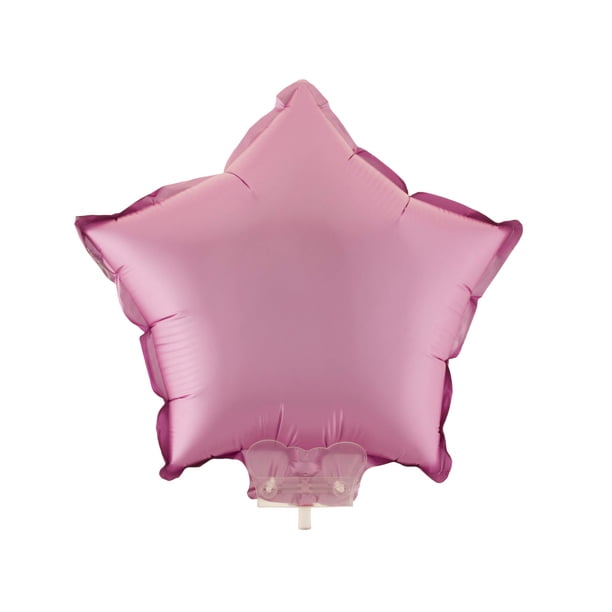 Globo de aluminio con forma de estrella en barra, Funny Fashion USA, 28 x 28 cm, rosa mate
