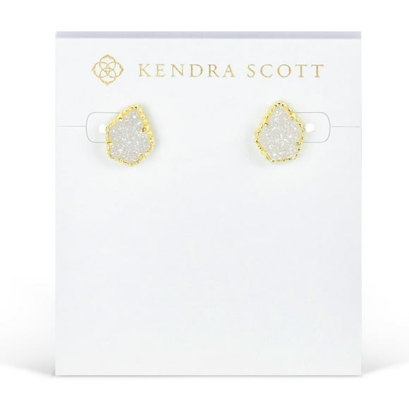 Aretes Kendra Scott Tessa Drusa Iridiscente Baño de Oro Amarillo 14k Coral