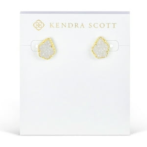 Aretes Kendra Scott Tessa Drusa Iridiscente Baño De Oro Amarillo 14K Coral