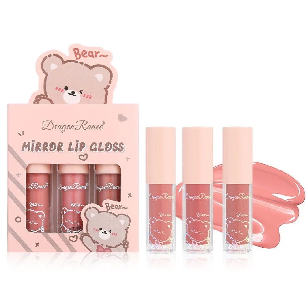 Newkylie - Kit 3 Labial Liquido Lip Gloss Mirror Oil Larga Duración